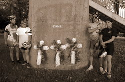 Mourning riders at the Tour du silence Rive Sud in Boucherville, Quebec